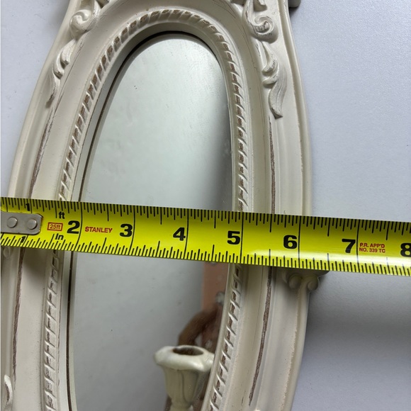 Vintage Home Interiors Victorian Oval Wall Mirror Aged sconce - Picture 7 of 9